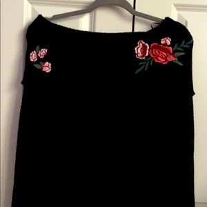 Black off the shoulder sweater